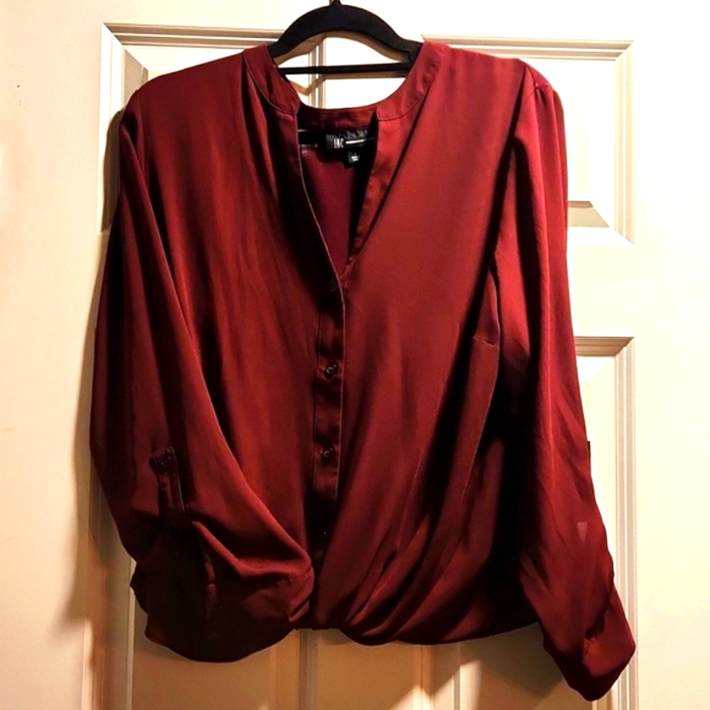 Burgundy long sleeve blouse